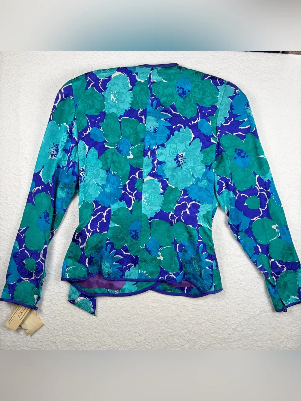 VTG Silk Studio for Petites 100% Silk Wrap Blouse 12 - Picture 2 of 15